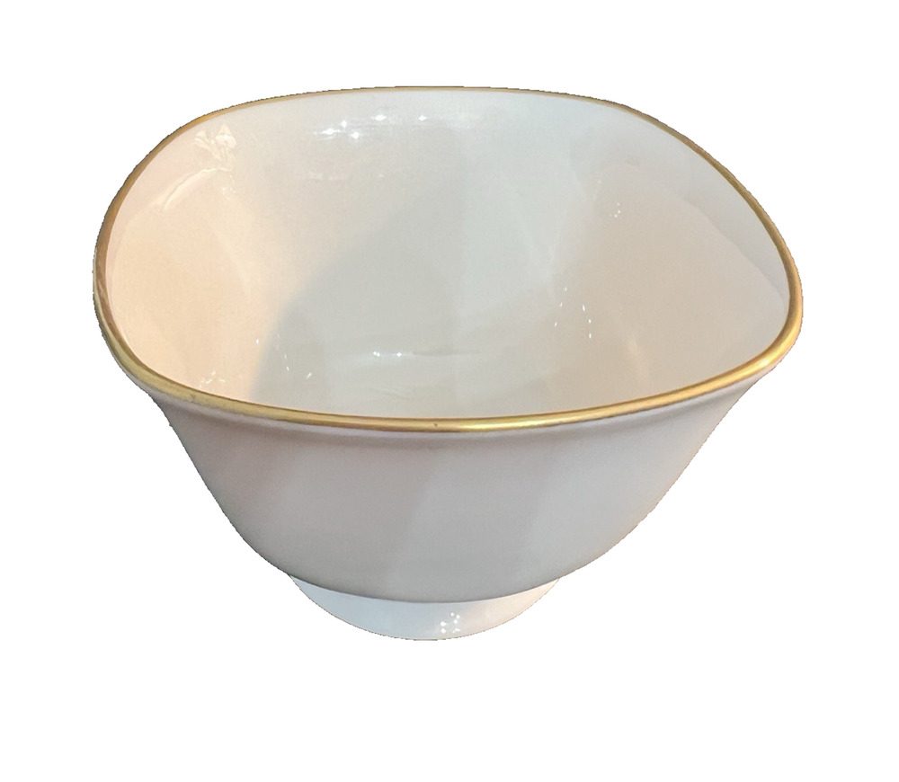 LENOX Square Special Bowl w/ Gold Rim Vintage Dips Candy Trinkets 4.25"